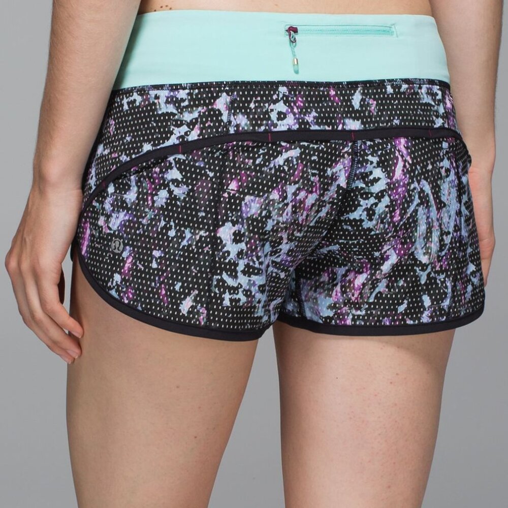 Lululemon Run: Speed Short Floral Sport Tranquil Blue Sz 8